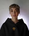 Golden Retriever Nakışlı Siyah Kadın Hoodie – Oversize Kapüşonlu Sweatshirt