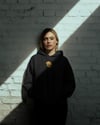 Golden Retriever Nakışlı Siyah Kadın Hoodie – Oversize Kapüşonlu Sweatshirt