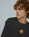 Goldendoodle Köpek Baskılı Unisex Oversize Tişört – Minimal Sevimli Poodle Mix Tasarım