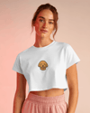 Goldendoodle Minimal Göğüs Baskı Crop Tişört – Premium Köpek Ikon Tasarım