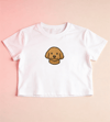 Goldendoodle Minimal Göğüs Baskı Crop Tişört – Premium Köpek Ikon Tasarım