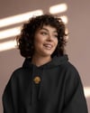 Goldendoodle Nakışlı Siyah Kadın Hoodie – Oversize Kapüşonlu Sweatshirt
