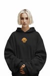 Goldendoodle Nakışlı Siyah Kadın Hoodie – Oversize Kapüşonlu Sweatshirt