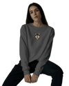 Husky Baskılı Kadın Sweatshirt – Minimal Göğüs Baskı Antrasit Regular Fit