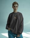 Husky Baskılı Kadın Sweatshirt – Minimal Göğüs Baskı Antrasit Regular Fit