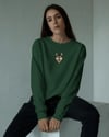 Husky Baskılı Kadın Sweatshirt – Minimal Göğüs Baskı Antrasit Regular Fit