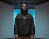 Husky Baskılı Siyah Hoodie – Unisex Oversize Kapüşonlu Sweatshirt