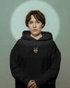Husky Nakışlı Siyah Kadın Hoodie – Oversize Kapüşonlu Sweatshirt