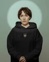 Husky Nakışlı Siyah Kadın Hoodie – Oversize Kapüşonlu Sweatshirt