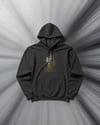 İnci Küpeli Kedi Baskılı Siyah Hoodie –  Unisex Kapüşonlu Sweatshirt