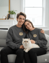 İran Kedisi Desenli Sevgili Sweatshirt – Unisex Çift Kombini