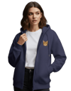 Kadın Bengal Kedisi Baskılı Tam Boy Fermuarlı Hoodie – Oversize