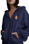 Kadın Cavalier King Charles Spaniel Baskılı Oversize Fermuarlı Hoodie