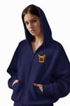Kadın French Bulldog Baskılı Oversize Fermuarlı Hoodie