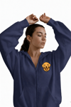 Kadın Golden Retriever Baskılı Oversize Fermuarlı Hoodie