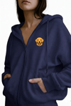 Kadın Golden Retriever Baskılı Oversize Fermuarlı Hoodie