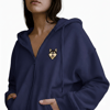 Kadın Husky Baskılı Oversize Fermuarlı Hoodie