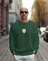 Kadın Husky Baskılı Oversize Sweatshirt | Minimal Köpek Figürlü Günlük Rahat Sweat
