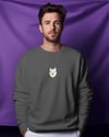 Kadın Husky Baskılı Oversize Sweatshirt | Minimal Köpek Figürlü Günlük Rahat Sweat
