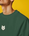 Kadın Husky Baskılı Oversize Sweatshirt | Minimal Köpek Figürlü Günlük Rahat Sweat
