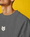 Kadın Husky Baskılı Oversize Sweatshirt | Minimal Köpek Figürlü Günlük Rahat Sweat