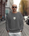 Kadın Husky Baskılı Oversize Sweatshirt | Minimal Köpek Figürlü Günlük Rahat Sweat
