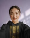 Kadın Mona Lisa Husky Baskılı Siyah Hoodie – 3 İplik Şardonlu Kapüşonlu Sweatshirt