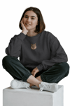 Kadın Rahat Kesim %100 Pamuk Sweatshirt, Dtf Baskılı Bisiklet Yaka