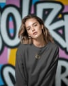 Kadın Rahat Kesim %100 Pamuk Sweatshirt, Dtf Baskılı Bisiklet Yaka