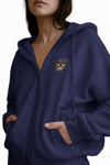 Kadın Rottweiler Baskılı Oversize Fermuarlı Hoodie