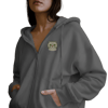 Kadın Scottish Fold Kedi Baskılı Tam Boy Fermuarlı Oversize Hoodie