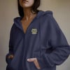 Kadın Scottish Fold Kedi Baskılı Tam Boy Fermuarlı Oversize Hoodie
