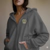 Kadın Scottish Fold Kedi Baskılı Tam Boy Fermuarlı Oversize Hoodie