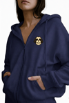 Kadın Shih Tzu Baskılı Oversize Fermuarlı Hoodie