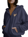 Kadın Sphynx Kedi Baskılı Tam Boy Fermuarlı Oversize Hoodie