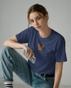Kadın Tekir Kedi Baskılı Oversize Tişört – Minimal Tabby Cat Tasarım