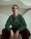 Kadın Tekir Kedisi Desenli Sweatshirt – Minimal Göğüs Baskılı, Rahat Kesim