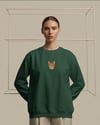 Kadın Tekir Kedisi Desenli Sweatshirt – Minimal Göğüs Baskılı, Rahat Kesim