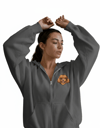 Kadın Toy Poodle Baskılı Oversize Fermuarlı Hoodie