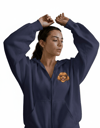 Kadın Toy Poodle Baskılı Oversize Fermuarlı Hoodie