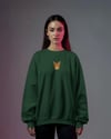KADIN YEŞİL RAHAT KESİM SWEATSHIRT | DTF BASKILI BİSİKLET YAKA