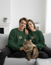 Maine Coon Kedi Desenli Çift Sweatshirt – Unisex Sevgili Kombini