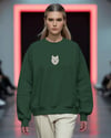 Mavi Gözlü Husky Baskılı Kadın Sweatshirt – Antrasit Regular Fit Minimal Tasarım