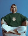 Mavi Gözlü Husky Baskılı Kadın Sweatshirt – Antrasit Regular Fit Minimal Tasarım