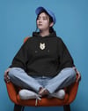 Minimal Husky Desenli Siyah Unisex Kapüşonlu Sweatshirt – DTF Baskı