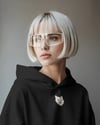 Minimal Husky Desenli Siyah Unisex Kapüşonlu Sweatshirt – DTF Baskı