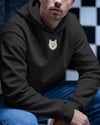 Minimal Husky Figürlü Siyah Unisex Kapüşonlu Sweatshirt – DTF Baskı