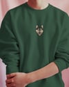 Minimal Köpek Figürlü Unisex Sweatshirt – Göğüs Ortası Baskı