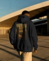 Mona Lisa Kedi Tasarımlı Siyah Unisex Kapüşonlu Sweatshirt – Sanatsal & Retro Hoodie