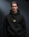 Persian Kedili Hoodie Unisex %100 Pamuk | Siyah Kapüşonlu Sweatshirt Göğüs Ortası Minimal Logo